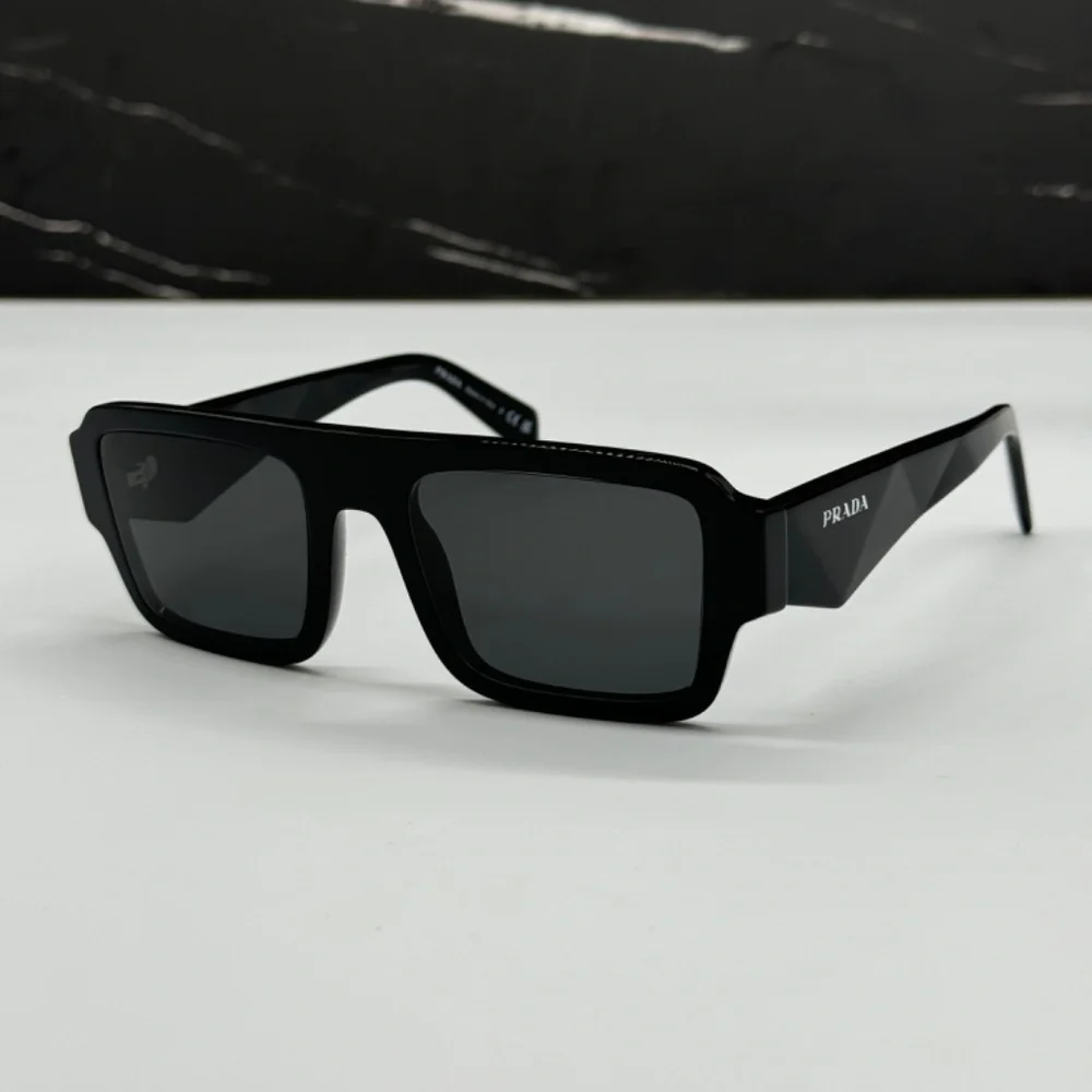 NEW PR A05S 16K08Z PRADA BLACK GREY SQUARE SPR A05 16K08Z UNISEX SUNGLASSES